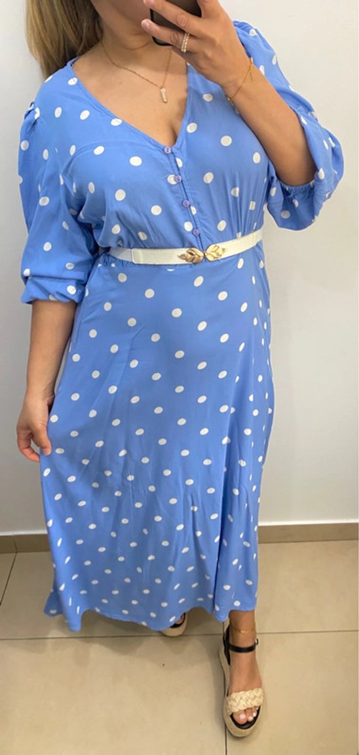 Robe Longue A Pois Taille L - photo numéro 2