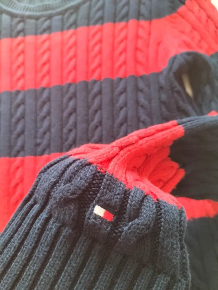 Pull Femmes Maille Torsadés 100% Coton - Tommy Hilfiger - Taille M - photo numéro 6
