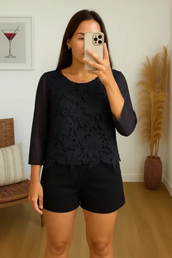 Combishort broderies dentelle Naf Naf