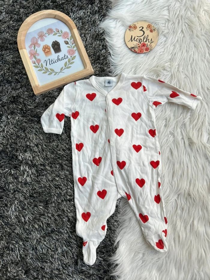 Pyjama cœur léger - petit bateau - 3 mois