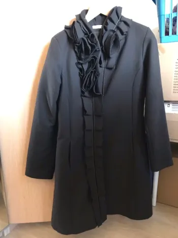 Manteau en laine mi long marron