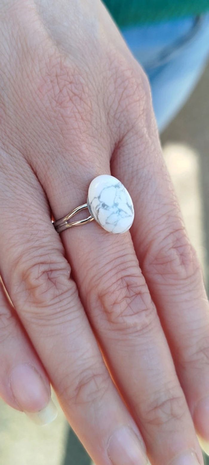 Bague de Lithotherapie en Howlite. - photo numéro 6