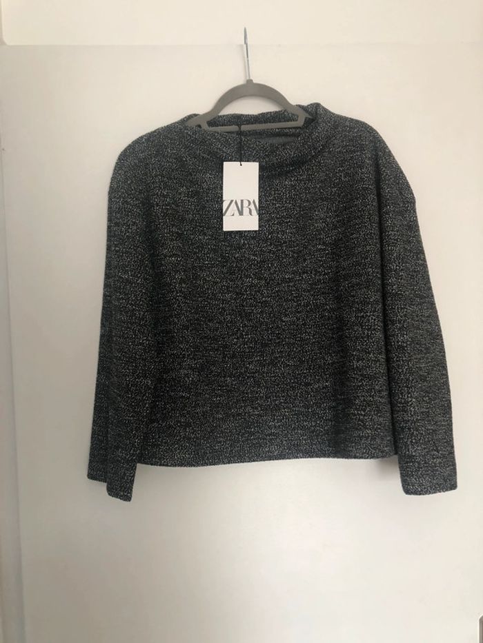 Superbe beau pull avec col drapée Zara neuf avec étiquette taille S