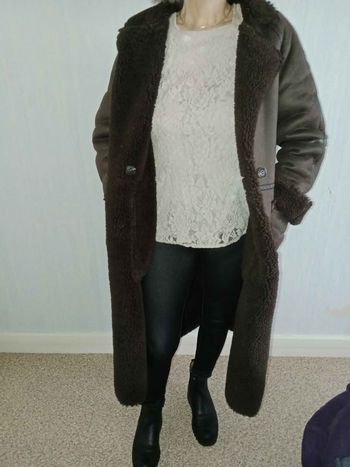 manteau marrons, long en doudoune