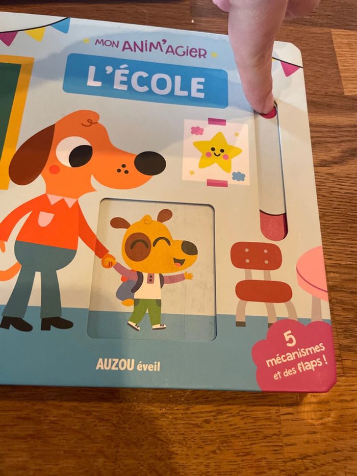 Livre cartonné Mon Anim’agier L’école Auzou éveil - 5 mécanismes et des flaps ! - photo numéro 11