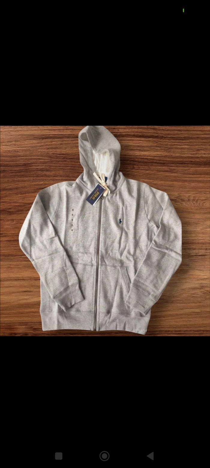 Sweat capuche zip gris Homme - photo numéro 2