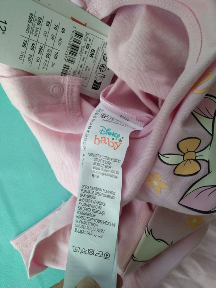 * Pyjama rose en jersey 'Disney' T6M Disney baby #1 - photo numéro 4