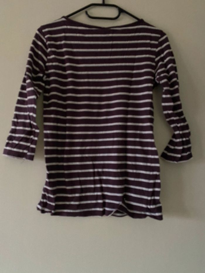 T-shirt rayé manches 3/4 « New York, Paris, London, Tokyo, Los Angeles » Jean Pascale Taille S - photo numéro 2