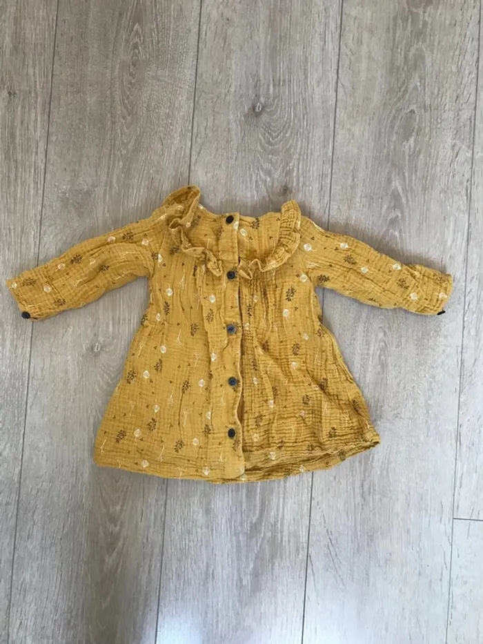 Robe manches longues en gaze de coton Marèse 6 mois - photo numéro 2