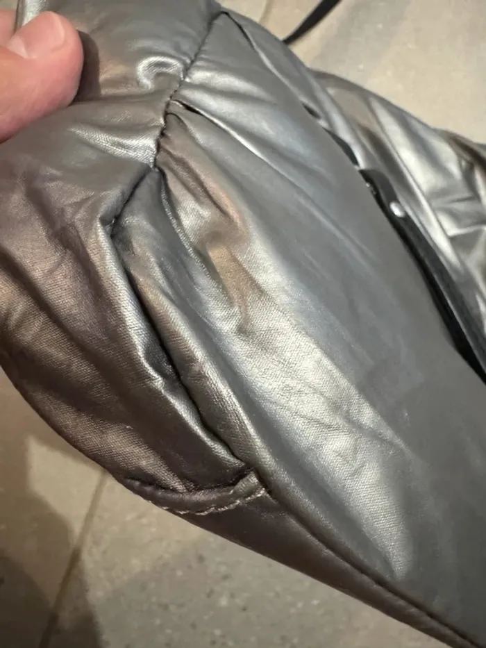 Sac à bandoulière gris Mandoline, bon état 27*22cm - photo numéro 6