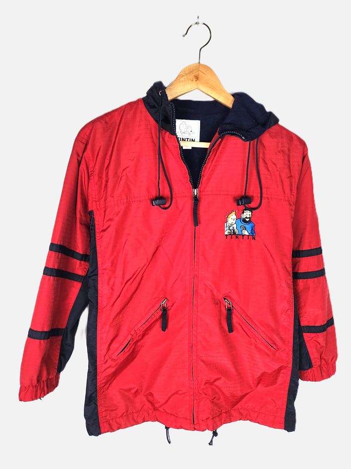 Veste Enfant Tintin - Coupe-vent à capuche - Rouge - Taille 10 ans