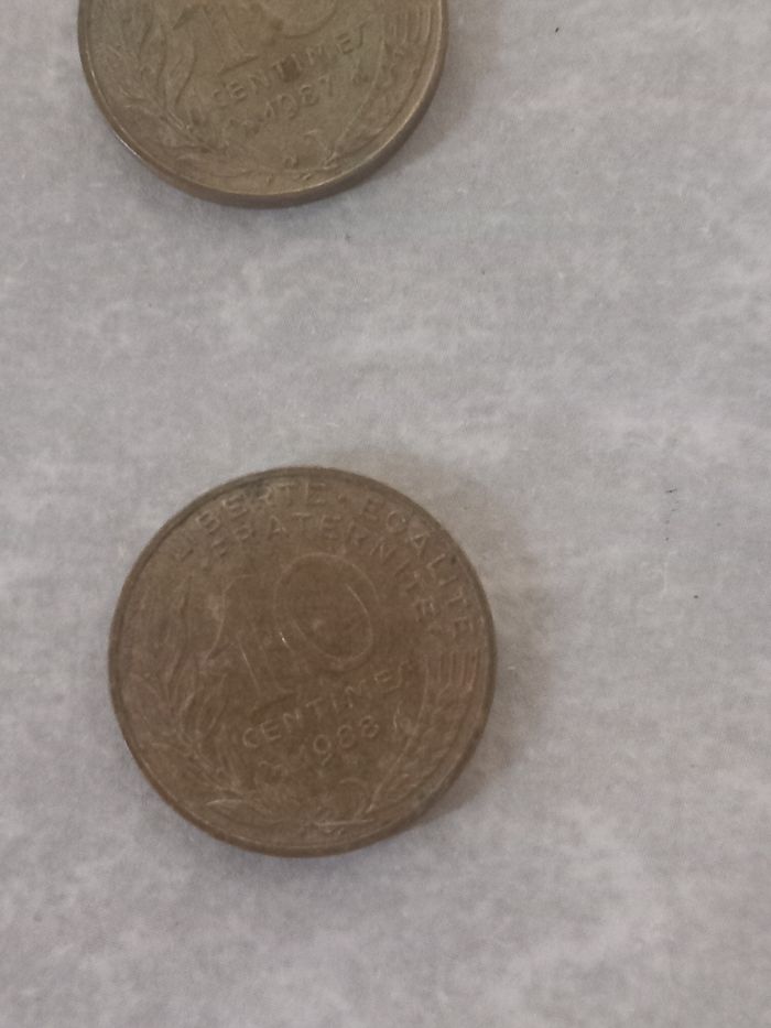 Pièces de centimes de franc Année 80 - photo numéro 6