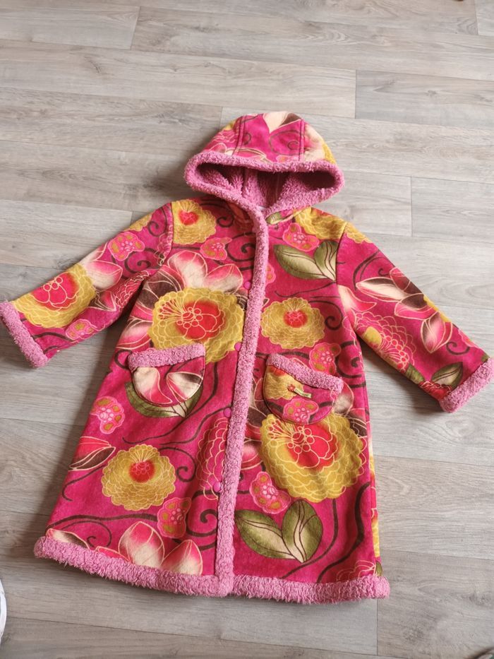 Manteau veste doudoune hiver clayeux 4 ans rose fille magnifique fleur capuche poches