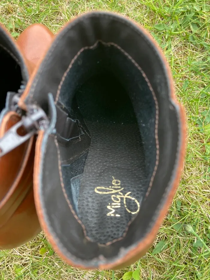 Bottines à talon cuir cognac pointure 36 - photo numéro 5