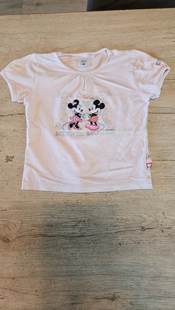 T shirt rose clair à manches courtes, Disney, Minnie & Mickey, 6 ans