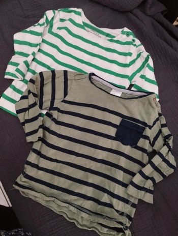 Lot de deux tee-shirts marinière 6 mois
