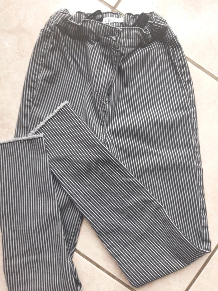 Pantalon rayé slim fille