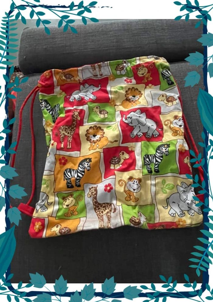 Petit sac en toile motif jungle