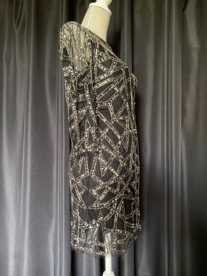 Robe à sequin noire et argentée Mango - photo numéro 4