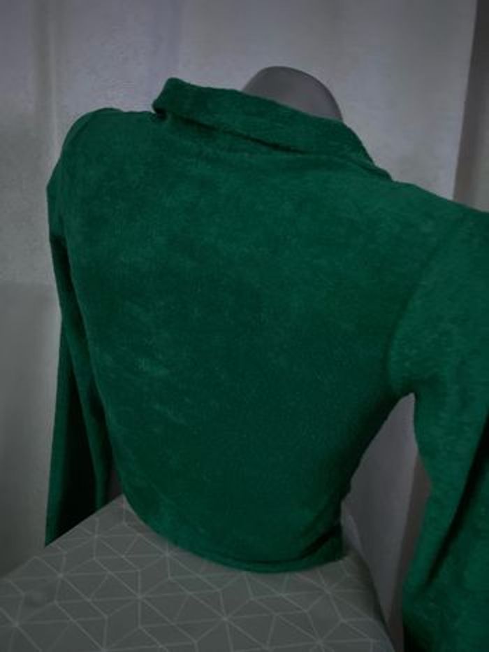 Chemise crop froncé devant vert sapin 38 Prettylittlething - photo numéro 4