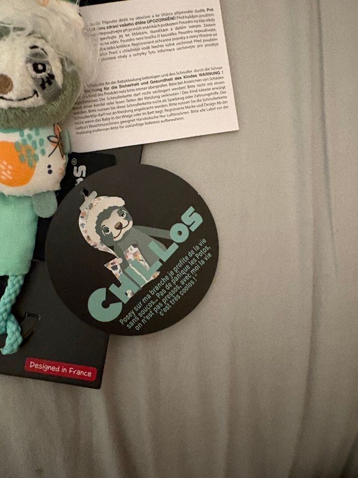 Attache tétine neuve les deglingos Chillos le paresseux - photo numéro 3