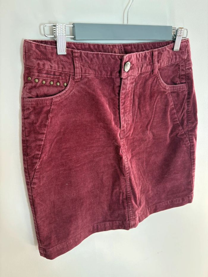 Jupe velours bordeaux Ici et maintenant - photo numéro 2