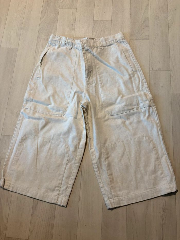 Bermuda blanc 9 ans matière lin à l’heure anglaise
