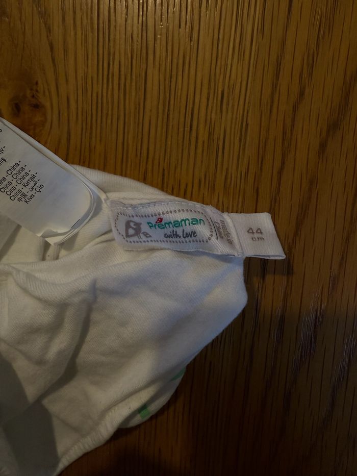 Bonnet Bébé 44 cm Blanc Premaman - photo numéro 3