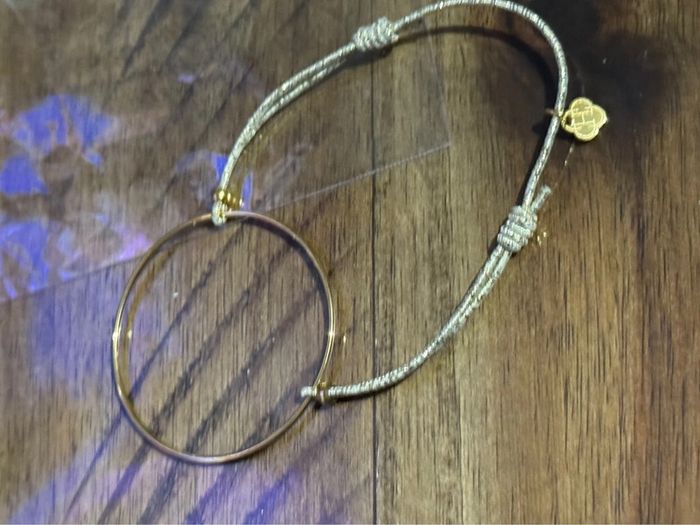 Bracelet cordon doré cercle fin xl acier inoxydable or habaha Paris - photo numéro 5