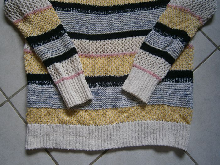 Pull ML à trous rayé multicolores PROMOD Taille L - photo numéro 5