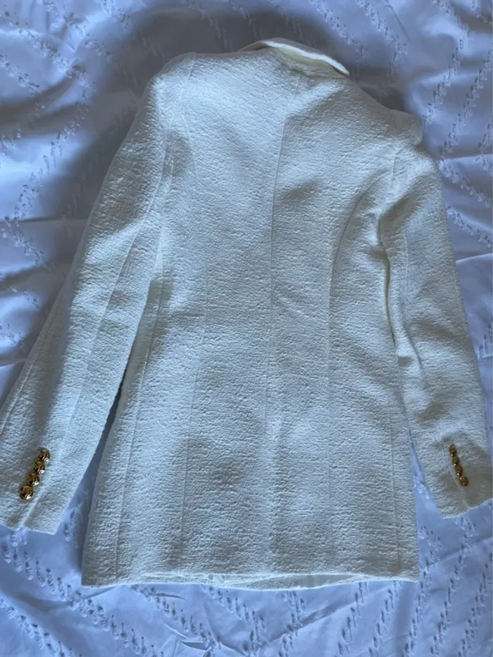 Veste blazer Zara tweed croisé taille S - photo numéro 3