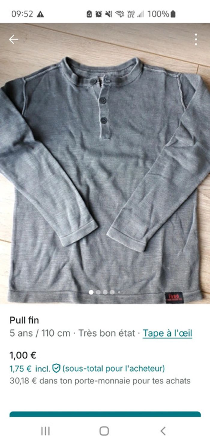 Lot 8 pièces t shirts chemise pull - photo numéro 2