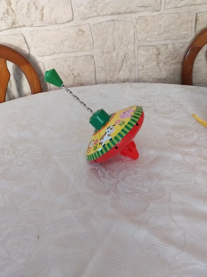 Lots de 4 jeux Jeu musical Girafe qui roule, Poule en bois, toupie - photo numéro 2