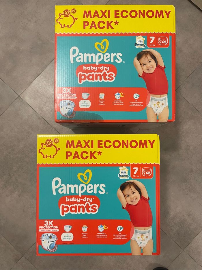 124 couches Pampers baby dry pants 7