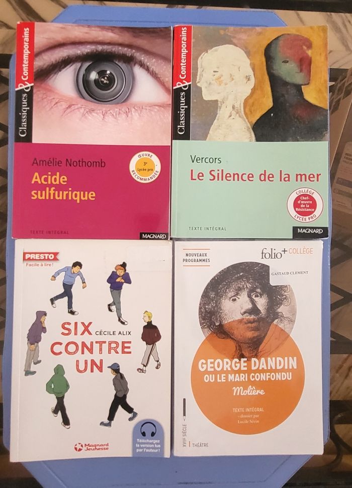 Vercors:Le silence de la mer,Molière:George Dandin,Acide sulfurique de Nothomb et 6contre1 d'Alix - photo numéro 2