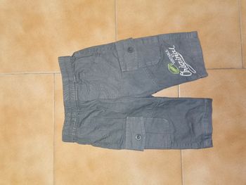 Pantalon toile gris écriture 6mois