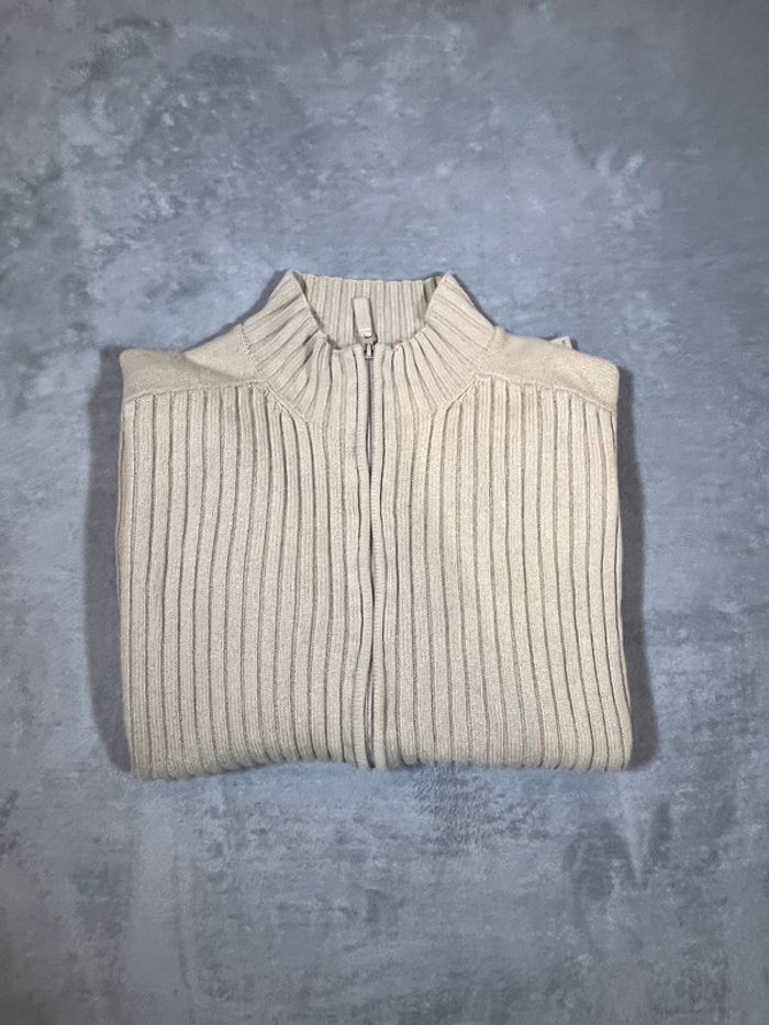 Gilet zippé Celio beige – Col montant – Taille M