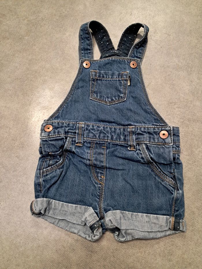 salopette short en jean fille 2 ans