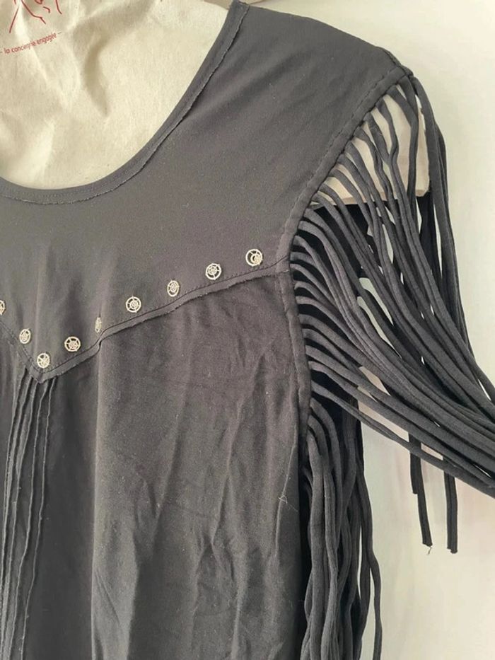 Top noir à franges rock 36 - photo numéro 2