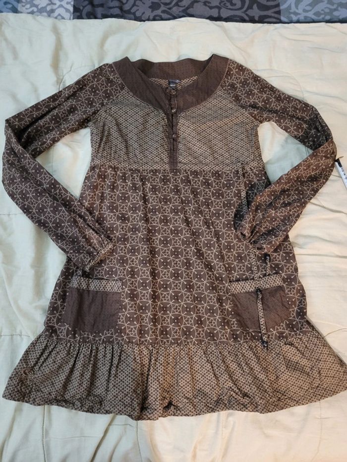 Robe Rip Curl marron et beige - photo numéro 3