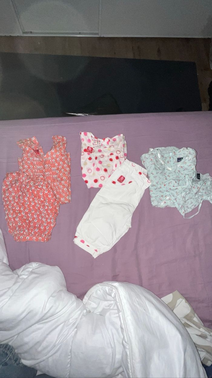 3 robes + short-pantalon d’été filles 6mois