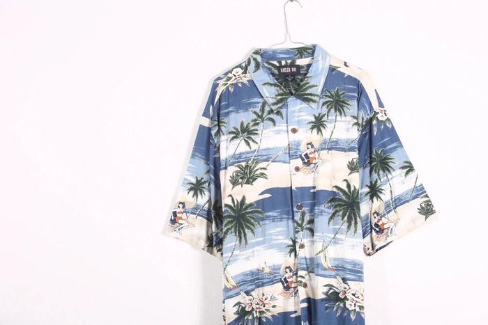 Adorable chemisette vintage 90's en coton motif fleurs des îles (#240177) - photo numéro 3