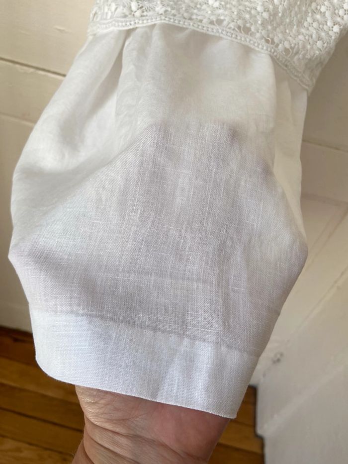 Robe en lin et dentelle blanc cassé Cyrillus 14 ans - photo numéro 5