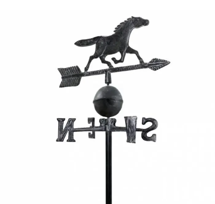 Girouette en métal "cheval " 4 points cardinaux 30x100 cm Neuf