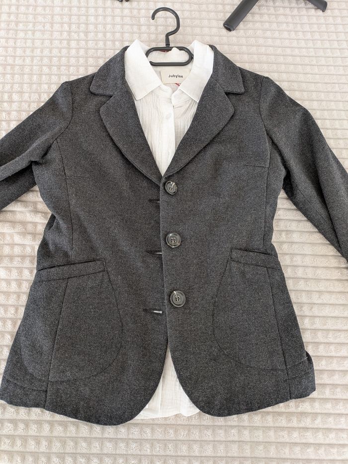 Ensemble veste grise american outfitters & chemise cœur jubylee