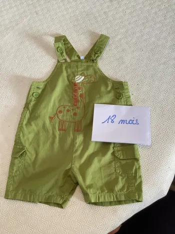 Salopette-short verte Tex - 18 mois