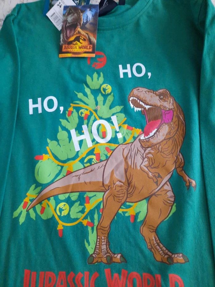 T shirt Noel Ho Ho Ho dinosaure jurassic world - photo numéro 3