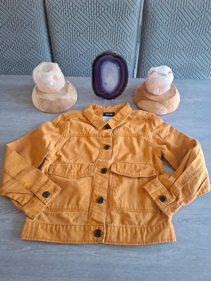 Veste en jean moutarde taille 10 ans kiabi