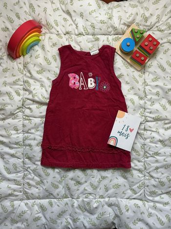 robe sans manches en velours doublé couleurs prune 18 mois