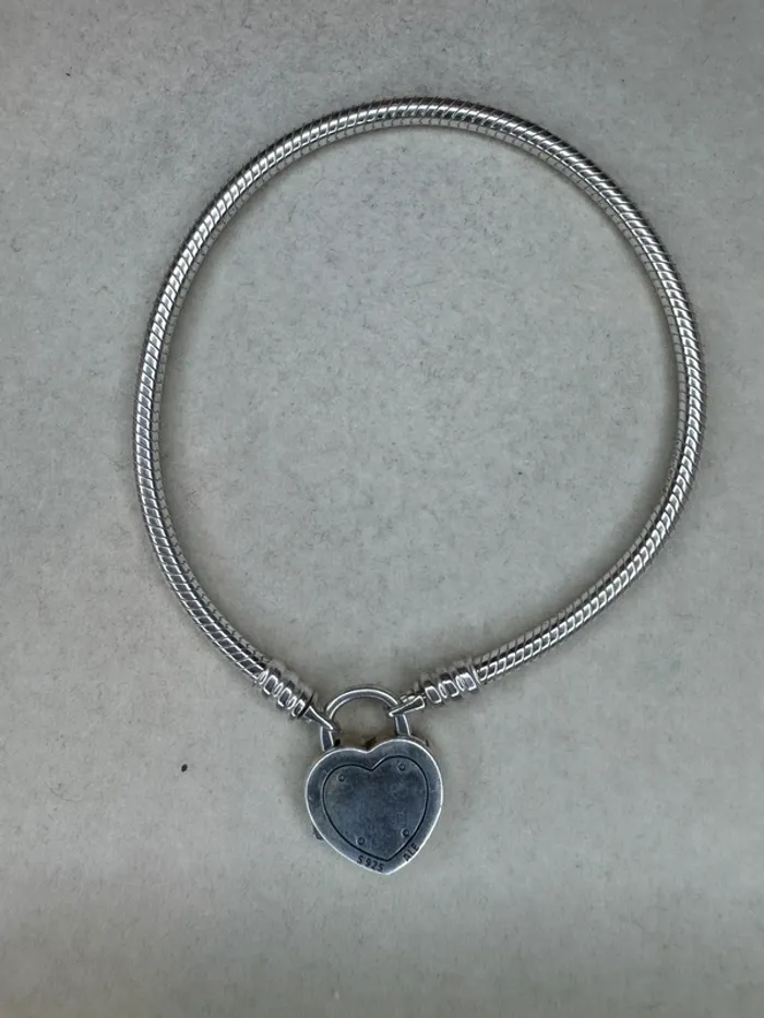 Bracelet Pandora Authentique Fermoir Cœur Lock Your Promise 20 cm no - photo numéro 2